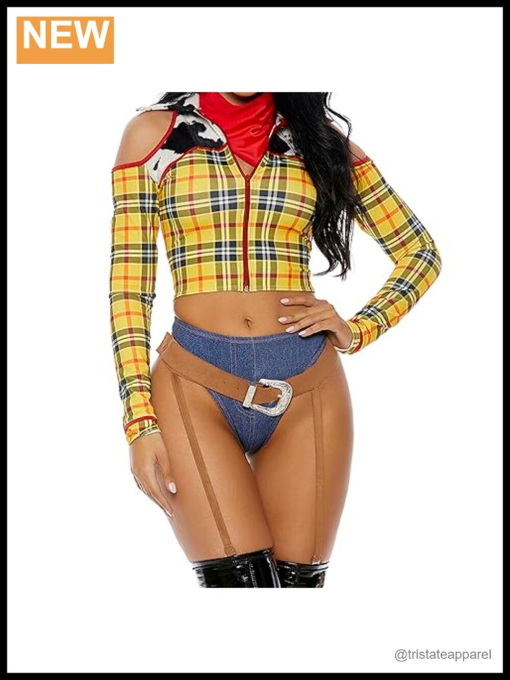 Playtime Sheriff Cowboy Character Costume 4-Piece Set Polyester Spandex